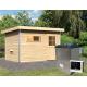 Sauna exterior de madera maciza SKROLLAN 1 para 4-6 personas - puerta clásica - estufa con control externo 9000W - KARIBU