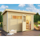 Sauna exterior Skrollan 3 para 6-8 personas - puerta clásica y vestíbulo - estufa con control externo 9000W - Karibu