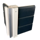 Sauna exterior antracita Skrollan 3 para 6-8 personas - puerta clásica y vestíbulo - Karibu