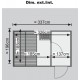 Sauna de exterior SKROLLAN 1 de madera maciza de 38 mm, con capacidad para 4 a 6 personas y puerta moderna KARIBU