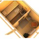 Sauna de exterior SKROLLAN 1 de madera maciza de 38 mm, con capacidad para 4 a 6 personas y puerta moderna KARIBU