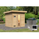 Sauna exterior de madera sin tratar Hytti para 2-4 personas - estufa de control externo 9000W - Karibu