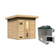 Sauna exterior de madera sin tratar Hytti para 2-4 personas - estufa de control externo 9000W - Karibu