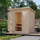 Sauna exterior de madera sin tratar Hytti para 2-4 personas - estufa de control externo 9000W - Karibu