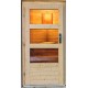 Sauna de exterior SKROLLAN 1 de madera maciza de 38 mm, con capacidad para 4 a 6 personas y puerta moderna KARIBU
